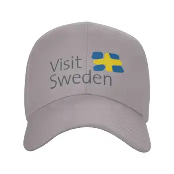Посетете Швеция, жан шапка с логото на най-високо качество, бейзболна шапка, вязаная капачка
