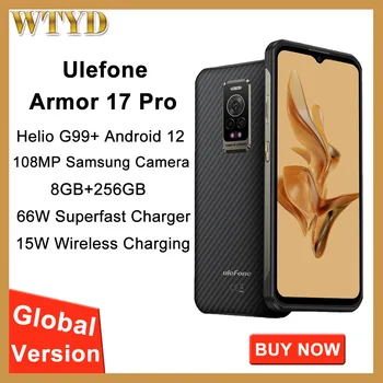 Ulefone Armor 17 Pro Здрав Телефон 8 + GB 256 GB 6,58 инча Android12 Камера за Нощно Виждане 108 Mp Хелио G99 4G Глобалната Версия на Смартфона