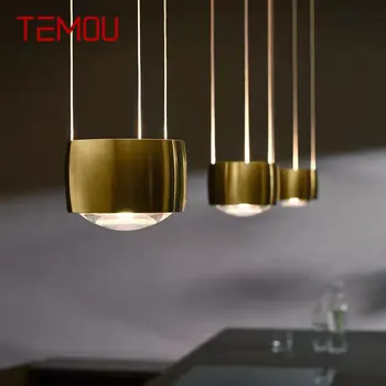 Окачен лампа TEMOU Nordic Creative LED Vintage Simple Gold Small Light за домашна трапезария, спалня, прикроватного декор
