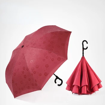 Луксозен чадър, с обратен ход, Автоматичен сгъваем чадър с по-дълга дръжка, лесен Paraguas Hombre Стоки за дома MZY