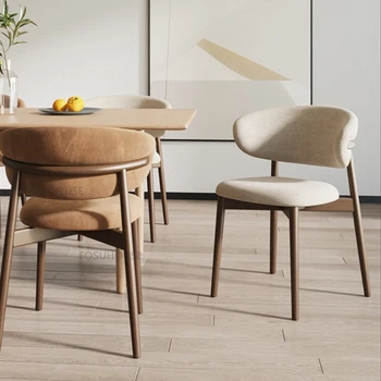 Трапезария стол от изкуствена кожа в скандинавски стил за мебели за дома, Дизайн на облегалката кухненско обедната стола, маса за хранене, стол за домашно ресторант