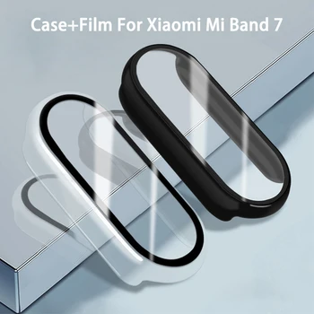 Стъклена торбичка от фолио за Xiaomi Mi Band 7, защитен калъф + фолио, пълен защитен калъф, калъф за Mi Band 7 6 5 4 Аксесоари