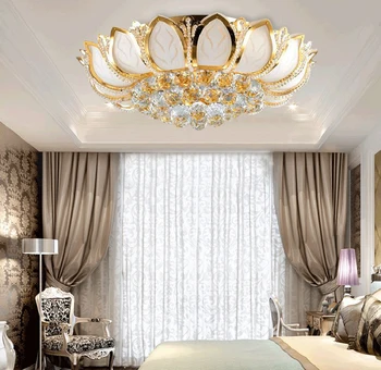 Модерен тавана лампа с цветен модел, златна стъклена лампа за дневна, плафониери, луксозни декорации за дома Lamparas De Techo