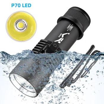 Z40 IPX8 Водоустойчив Фенер за Гмуркане на 200 Метра под Вода XHP70 led Фенерче за Гмуркане Lanterna Факел Лампа с Ръчно с Въже