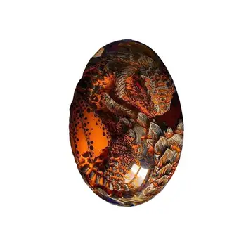 Лавовое яйце на дракон Декоративна колекция Декор Статуя на яйца от динозавър от смола Яйце на дракон Кристал минерал, Скъпоценен Камък Рейки Декорация на дома