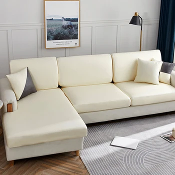 Водоустойчив калъф за диванной възглавници за L-образни 3-местен диван, протектор е от изкуствена кожа, гъвкави подвижни миещи се калъфи