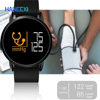 Нова кожена каишка Водоустойчив цифров часовник Мъжки, дамски спортни часовници с измерване на кръвното налягане Електронни мъжки часовници с Bluetooth Hour Smart Watch