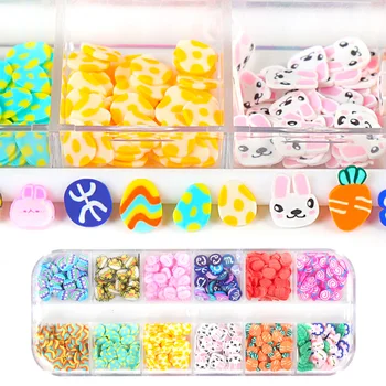 Артистична декорация за нокти от полимерна глина, 3D-Тънки разноцветни яйчни люспи, дизайн маникюр, професионален аксесоар за нокти 