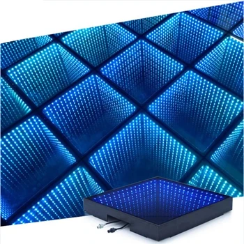 USD22/PC No Tax CE Кабелна Дълбок Тунел Abyss 3D LED Dance Floor 50X50X7CM Stage LED Танцови Плочки за Сватбен Дейности Theater Party