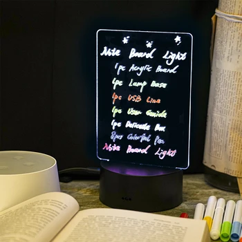 Дъска за бележки, с променящ се цвят, творчески led нощна светлина с дистанционно управление, USB-дъска за съобщения, празничен лампа с подарък дръжка