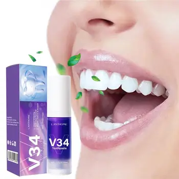 Пенка 30 мл, Лилаво цветна корректорная паста за зъби, за избелване на зъбите V34, неинвазивен осветляющий грижа за зъбите