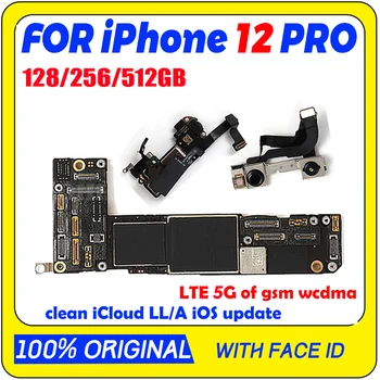 512GB 256G Безплатна Доставка CleaniCloud Напълно Работна Оригиналната дънна Платка за iPhone 12 Pro дънната Платка Id на лицето Основната Логическа такса