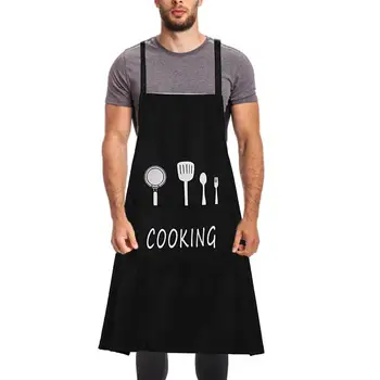 Водоустойчив престилка готвач с джоб за мъже, престилка за готвене на скара, кухненски регулируема престилка за барбекю, печене, градинарство, занаяти