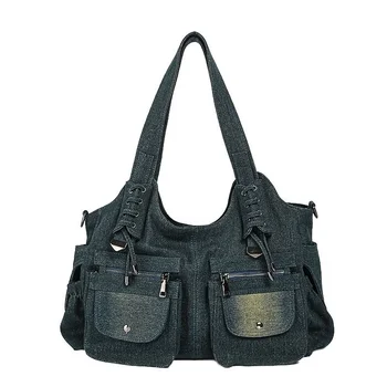 Дамски чанти Тенденция 2023, луксозна дизайнерска чанта от деним Y2K, реколта чанта през рамо за спортни чанти, дамски чанти-незабавни посланици
