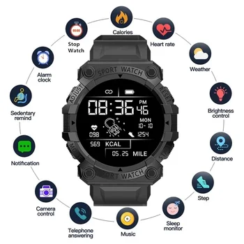 Новите умни часовници Мъжки дамски часовници с цветен екран, Bluetooth, който проследява сърдечната честота, кръвното налягане, гривна за здраве, черен, розов