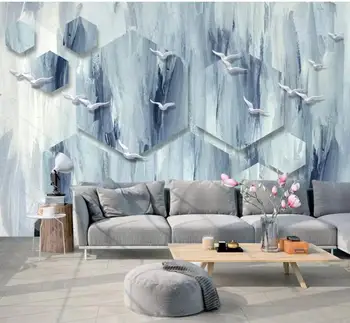 wellyu Потребителски тапети 3D фотообои тапети креативна скандинавски абстрактна птичья стенопис телевизионен фон тапети papel de parede