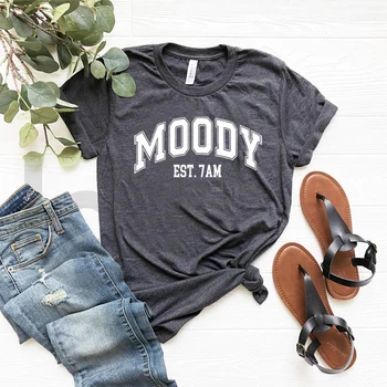 Ризи Moody Est. 7am, тениска Мама Университет, тениски с забавни цитати, риза Super Mom, Риза за Деня на майката, Унисекс, летни ежедневни блузи