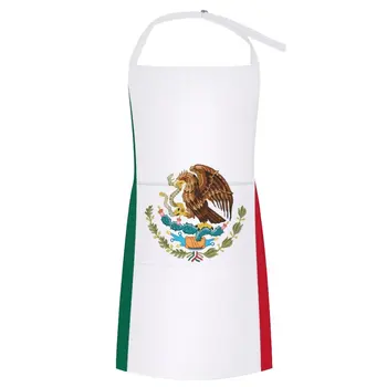 Знаме на Мексико, престилка с мексиканския флаг, лигавник за кухня, забавен престилка