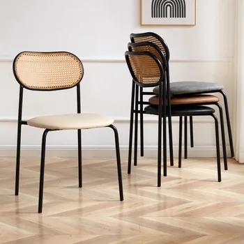 Кожени столове за дневна, трапезария столове от ратан, дизайнерски столове за почивка, минималистичная японската мебели Sillas De Comedor средата на века