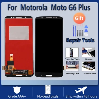 За Motorola MOTO G6, Плюс оригинален LCD екран в събирането на черен на цвят, с инструмент за ремонт и закалена филм