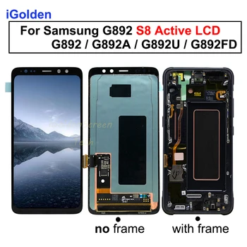 За Samsung G892 LCD дисплей с сензорен екран с рамка, дигитайзер, подмяна на Samsung Galaxy s8 Active G892 SM-G892A g892u