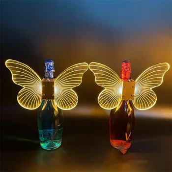Готини крила на пеперуда led ефекта на светлинни пръчка Акумулаторна батерия за обслужване на бутилки от шампанско, бенгалски огън за нощен клуб, интериор на бар KTV