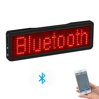 Led иконата Bluetooth Акумулаторна светодиодна поименна етикет ширина 11 * 44 с магнит и игла за партита, събития, срещи