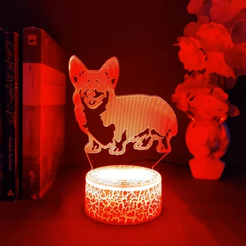 Кученце Коги милото животно цветни лека нощ вътрешна украса е най-добрият избор за подаръци на децата си и приятели
