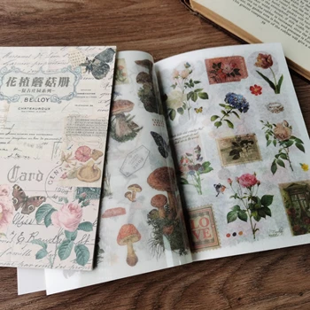 20 бр/компл. Ретро-стикер с растения, творчески албум в стил INS, подпечатан с цветя, ръчно акаунт, хартиени декоративни стикери за списания