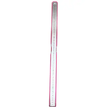 Двойна измервателна линийка с прав ръб от неръждаема стомана 60 см/24 