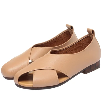 CICIYANG/летни дамски сандали на равна подметка с мека подметка, новост 2023 година, ежедневни обувки за майките, отворени дамски сандали Baotou ръчно изработени