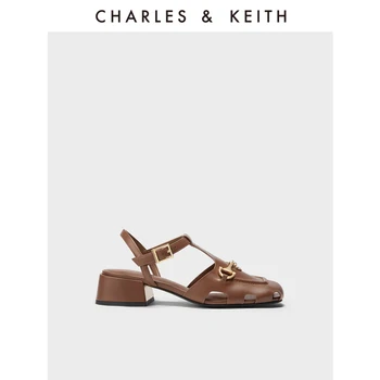CHARLES&KEITH23, Нова лятна колекция CK1-60361464, дамски сандали в римски стил в стил ретро с неравности във формата на гренландия