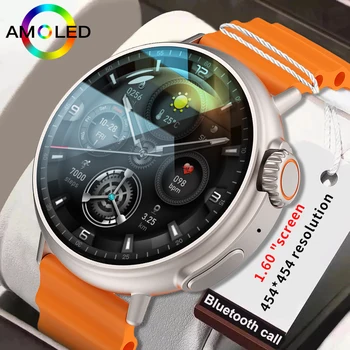 LIGE Новите смарт часовници Ultra серия NFC мъжки AMOLED 1,6-инчов с пълен сензорен пулс Bluetooth-разговор IP68 Водоустойчив дамски умен часовник