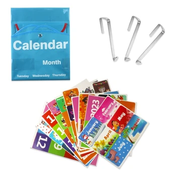 Джобен календар за месец за занимания с карти на сезоните/дати/фестивали/числа за ранно обучение на деца в предучилищна възраст Y3NC