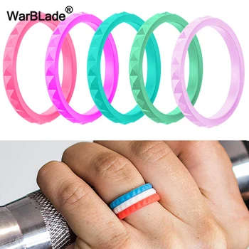 Силиконови пръстени WarBLade FDA хранително качество, с дебелина 3 мм, штабелируемые за жени, сватбени дъвка, хипоалергичен силикон пръстен на пръста