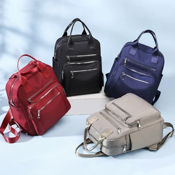 Случайни раница, непромокаеми найлонови училищни чанти за тийнейджъри, висококачествена и Модерна пътна однотонная чанта с цип