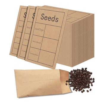 150 Опаковки, Пликове За Съхраняване на Семената, Малки Хартиени Пликове За Семена, Самоуплотняющиеся крафт-пакети за Семена с Размер 2,3X3,5 инча. Пликове