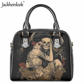 Модерна дамска чанта Jackherelook, Ден на мъртвите, череп, роза, дизайнерска чанта-месинджър, луксозна кожена класическа чанта за пазаруване през рамо