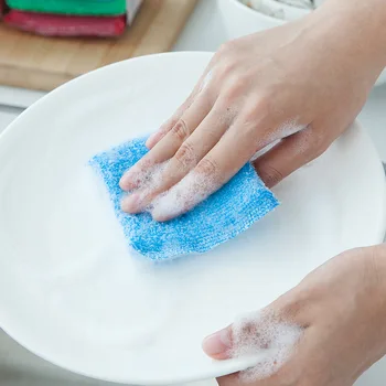 Кърпа за миене на съдове в различни цветове За премахване на мазни петна и разводи, повторно използване нежирных почистващи препарати за дома кухни