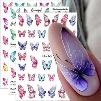 3D Стикери за дизайн на ноктите с пеперуди, цветни стикери за дизайн на ноктите с пеперуди, стикери за нокти за жени и Момичета, аксесоари за нокти