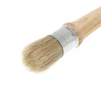 Професионална кръгла дълга четка за рисуване с тебешир 20/25/30 мм, восъчен четка, натурална четина, дървена