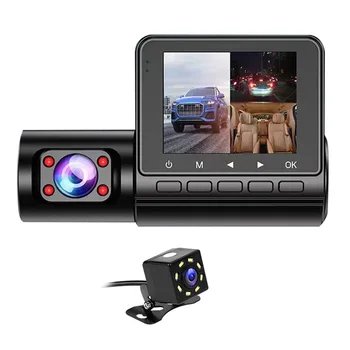 2,4-Инчов IPS екран Dash Cam HD 1080P Dash Camera 3 обектив Автомобилен Видеорекордер dvr Записващи устройства за нощно Виждане Автоматично Циклична запис