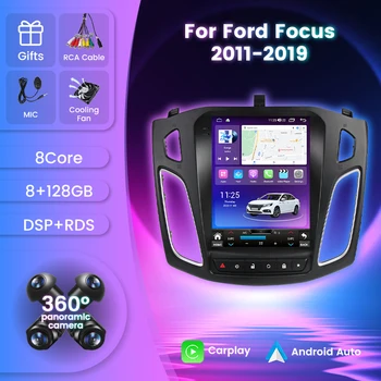 Android 11 Екран в Изправено Стил IPS Авто Радио Мултимедиен За Ford Focus 3 MK3 2012 2013 2014 2015 2016 2017 2018 2019 GPS