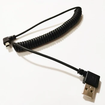 NCHTEK правоъгълен USB2.0 куплунга, а под ъгъл 90 градуса Mini 5Pin USB штекерный еластичен пружинен кабел/10 бр.