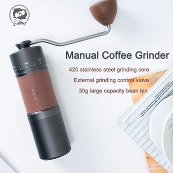 Ръчна кафемелачка ICAFILAS от неръждаема стомана, нова точност, регулируеми и нерегламентирани дебелина на кафе на прах, можете да изчистите заусенец