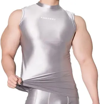Серия AMORESY Poseidon, обтягивающая еластична облекло за фитнес, копринена, с лед, за спорт и фитнес, за джогинг, без панталони