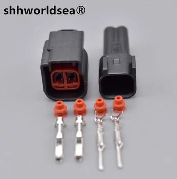 shhworldsea 2-пинов 1,5 мм, авто водоустойчив мъжки EV6 Електрически мъжки Женски черен конектор DJ7023H-1.5-21