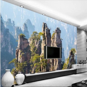 бейбехан Китай Zhangjiajie Дашань живописен ТЕЛЕВИЗИЯ фон на стената на поръчка голяма фреска зелени тапети papel de parede para quarto