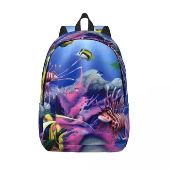 Раница за лаптоп, уникална Училищна чанта с тропически рибки, Здрав Ученическа Раница за Момичета и момчета, Пътна чанта