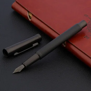 Висококачествена писалка Хонг Димитър 1850 металната матово черно EF F Fude с извито ПЕРО, бизнес Офис ученически Пособия